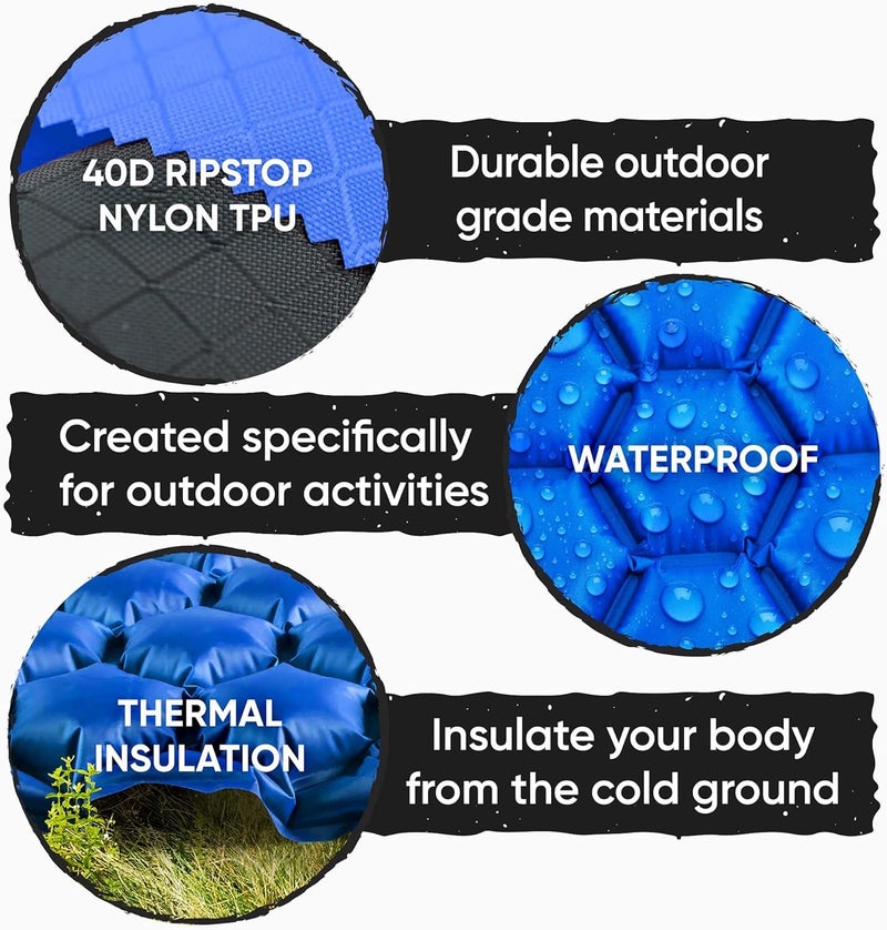 POWERLIX Camping Sleeping Pad - Ultralight Inflatable Camping Mattress Sleeping Mat for Backpacking, Hiking, Compact Lightweight Sleeping Pad for Camping, Inflation Bag/Repair Kit Included - Image 4